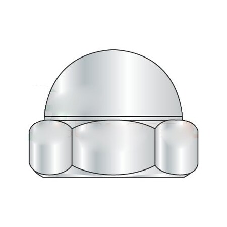 Newport Fasteners Low Crown Acorn Nut, #10-24, Steel, Nickel Plated, 0.291 in H, 250 PK NB301017P-250